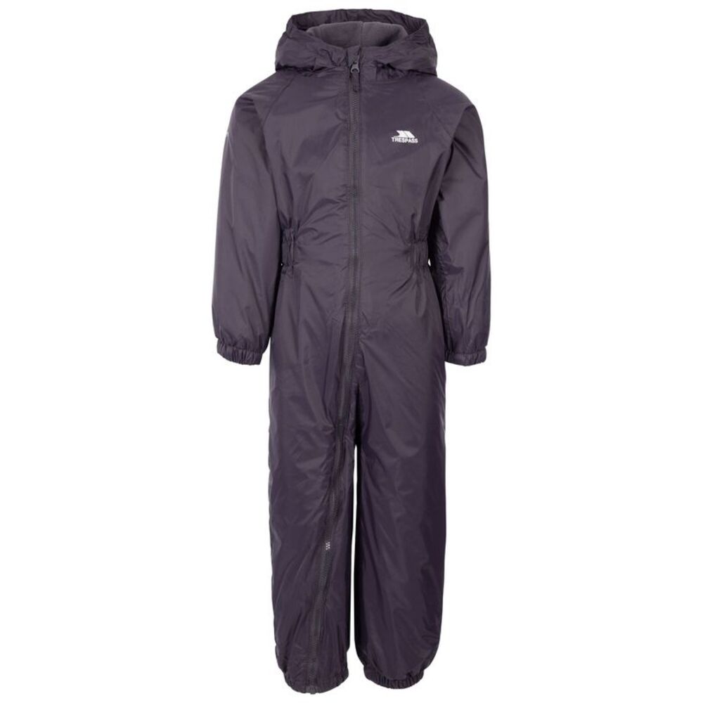 Trespass Little Kids Unisex Dripdrop Padded Waterproof Rain Suit / Dark Grey